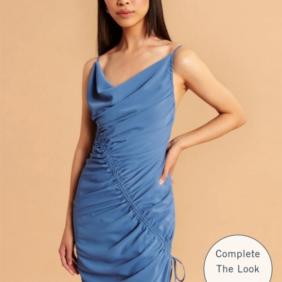 Abercrombie & Fitch - Asymmetrical Cinched Midi Dress - Size M  (NWT) - Picture 3 of 14